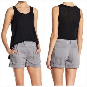 Vince Cuff Grey Linen Blend Shorts Size 10